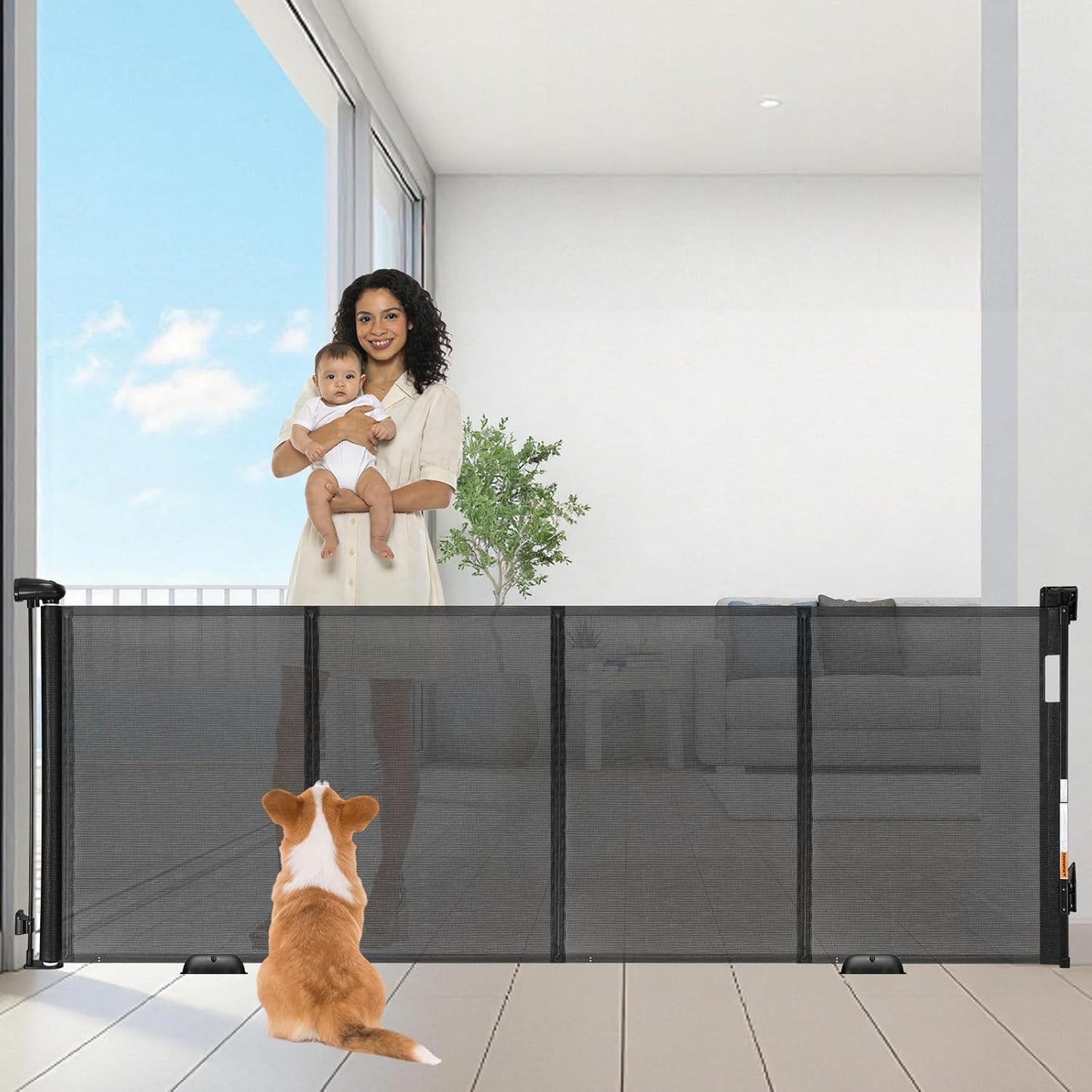 Puerta retráctil reforzada 98pulg interiores exteriores