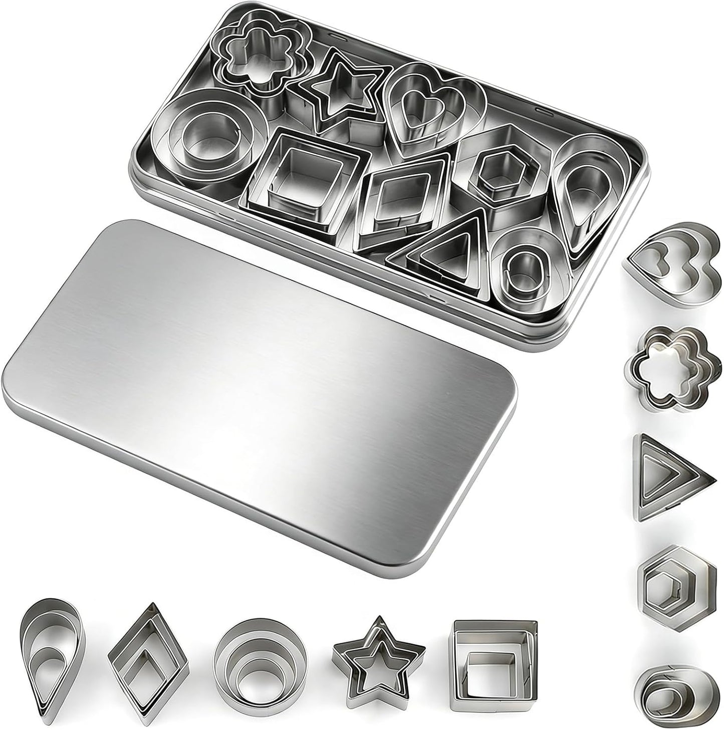 Set 30 cortadores geométricos acero inox para galletas