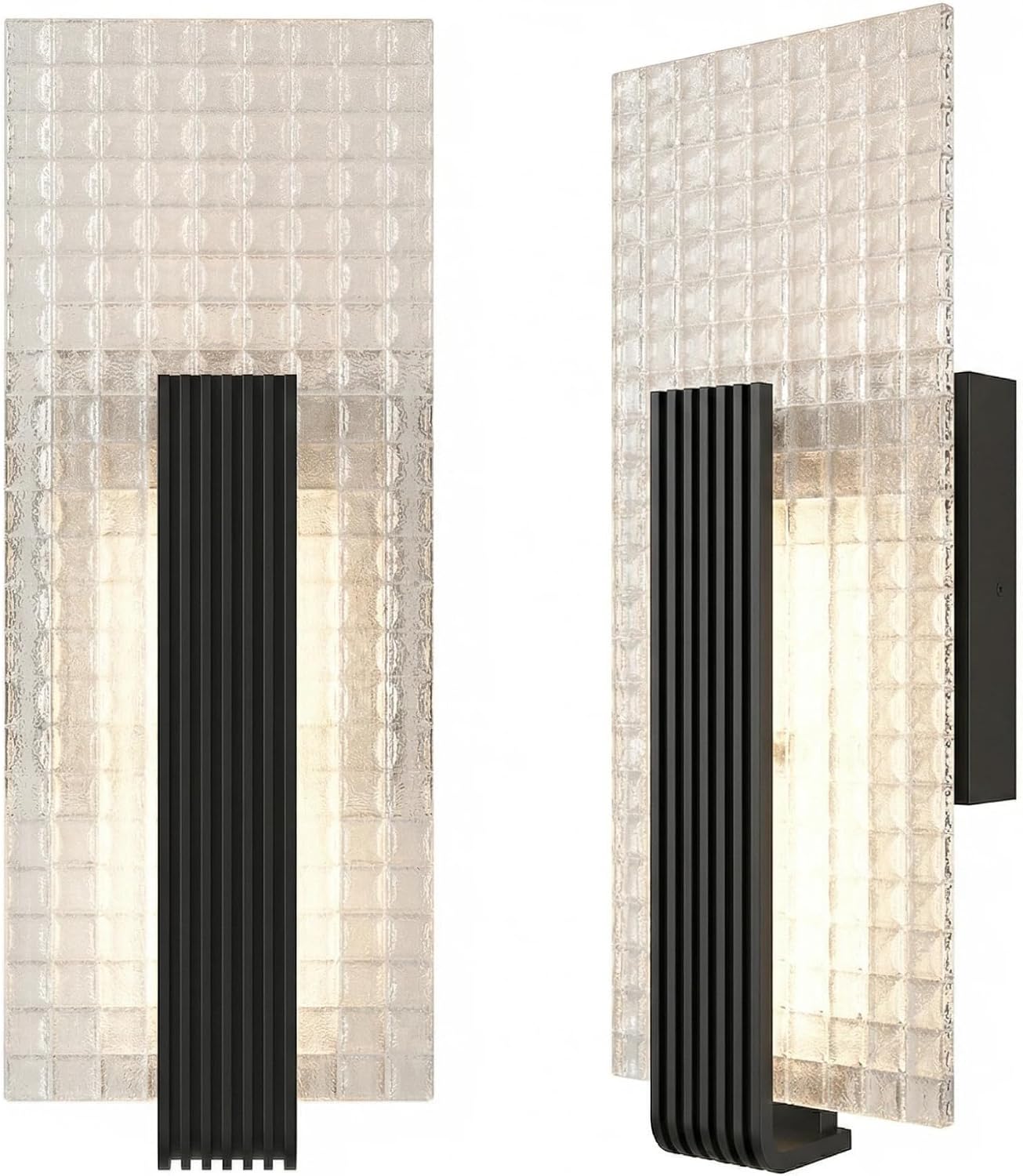 Juego 2 apliques LED pared 12W regulables 3000K negro