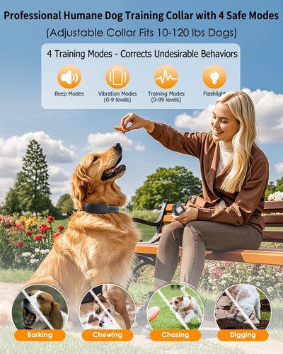 Collar choque perros control remoto 4 modos IPX7
