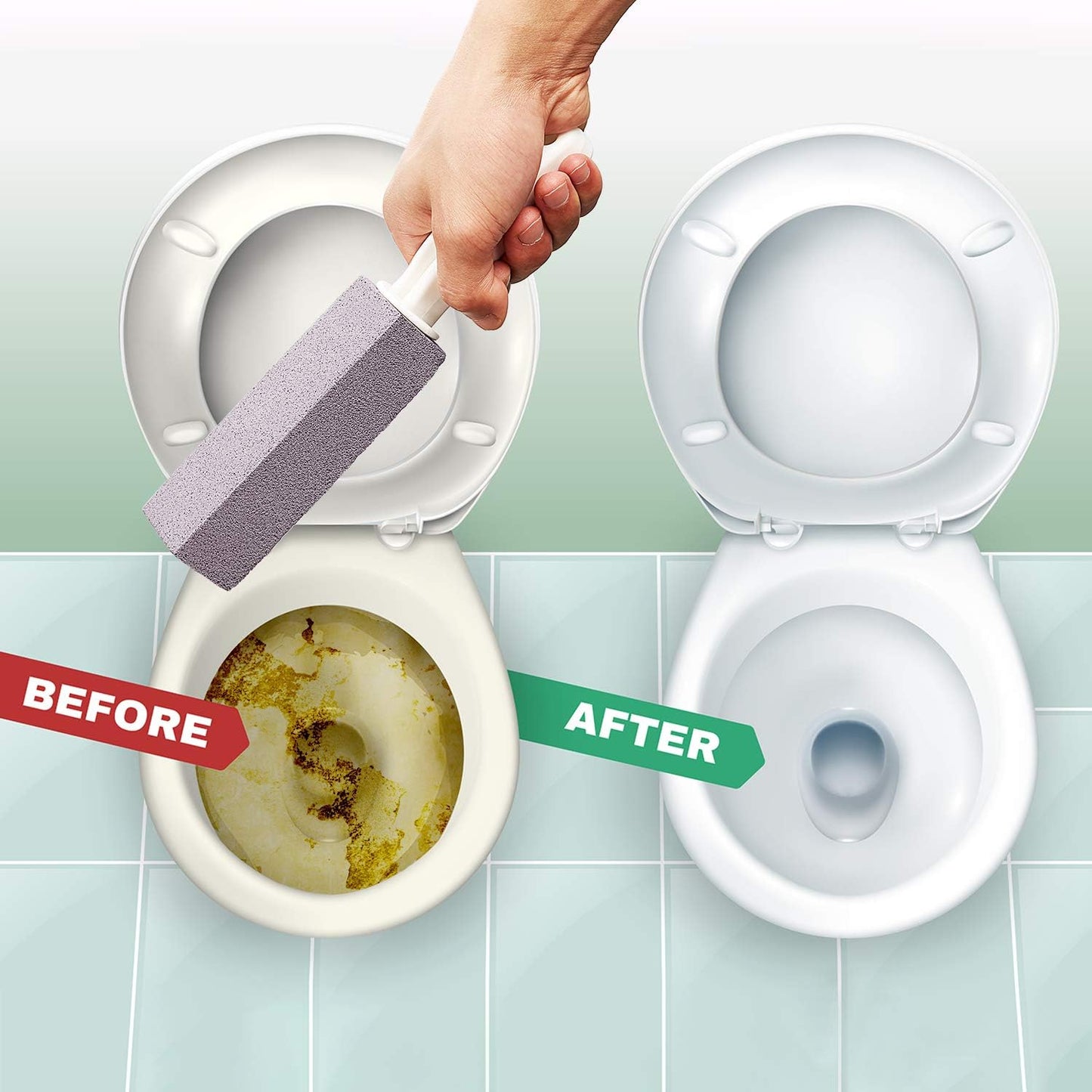 Piedras pómez con mango para limpieza baño cocina 10uds