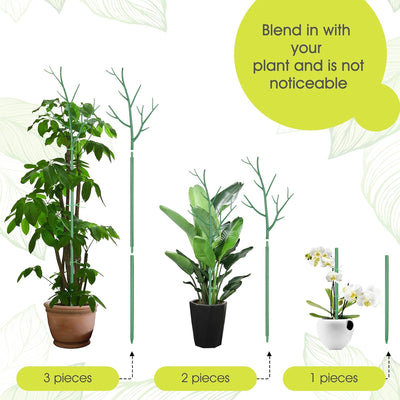 6 Pzas Estacas Soporte Plantas Interior 39pulg Con Clips Orquídeas