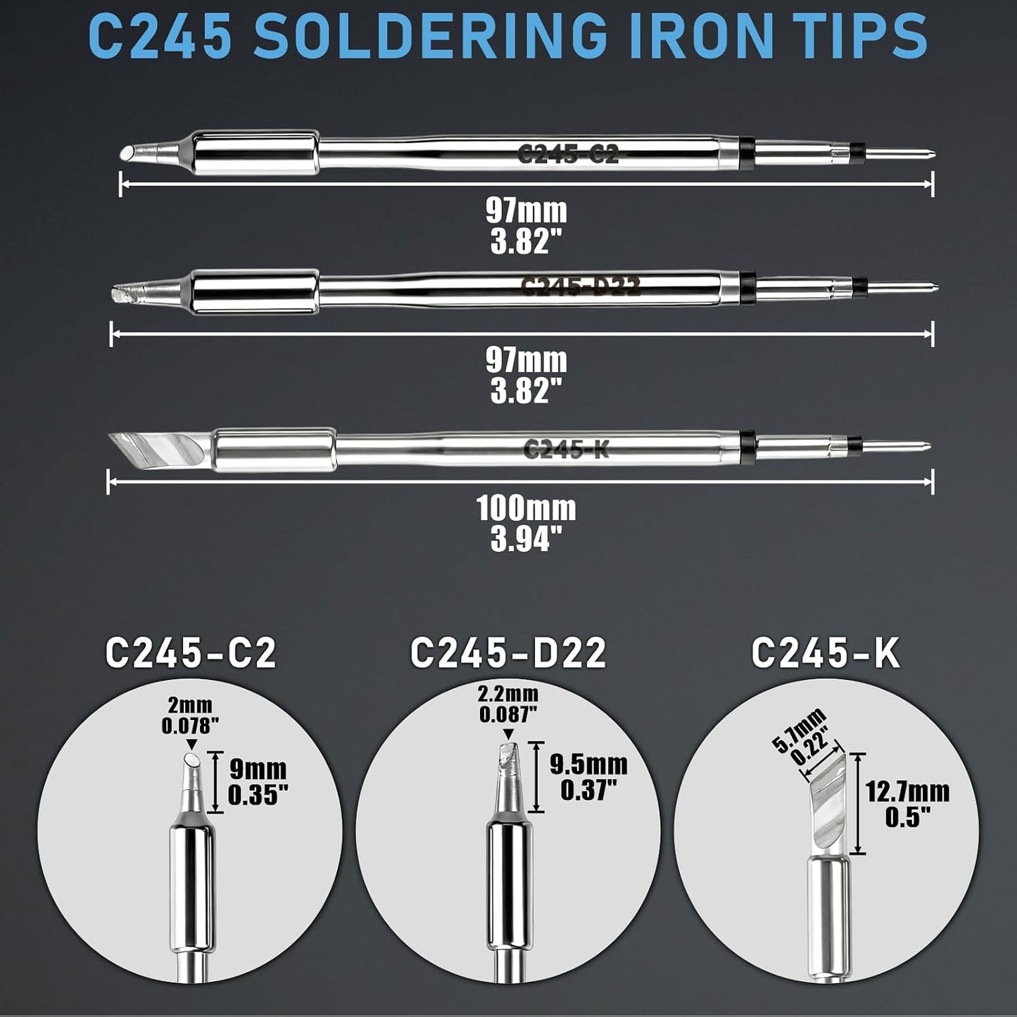 Kit 3 Puntas Soldadura C245 Alta Resistencia Comp JBC