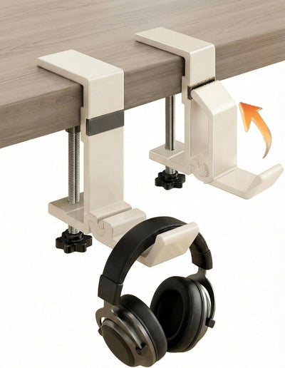 Gancho auriculares ajustable para escritorio pack 2 blanco