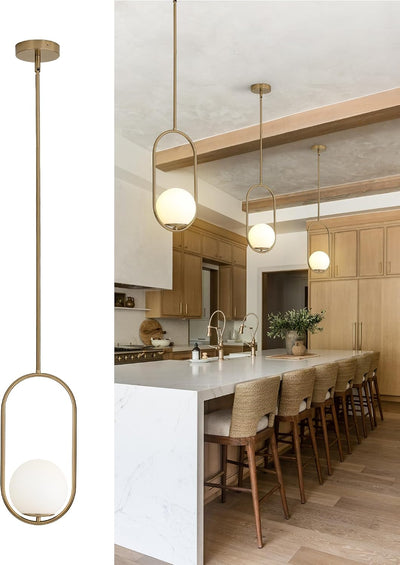 Lámpara colgante de bronce champán cristal para cocina comedor