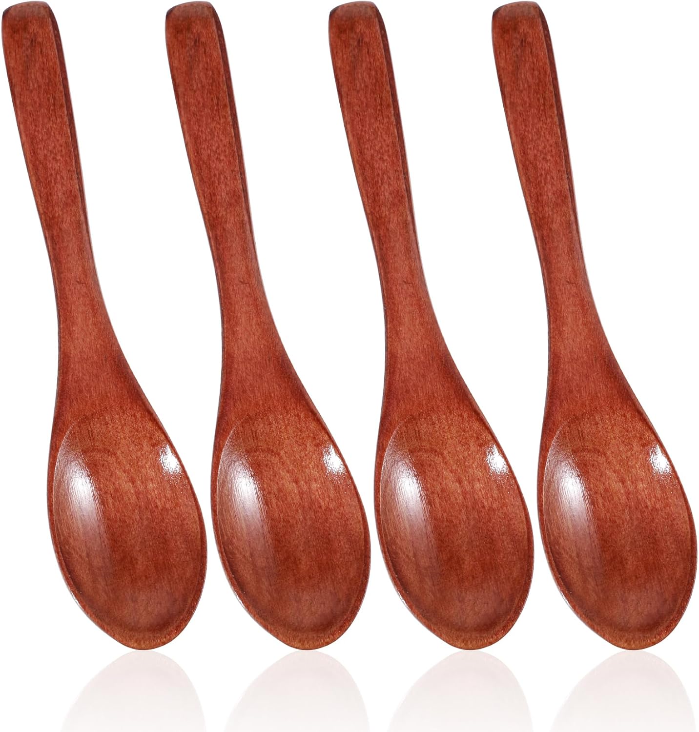 4 Cucharas Madera Mini para Azúcar Miel Salsas