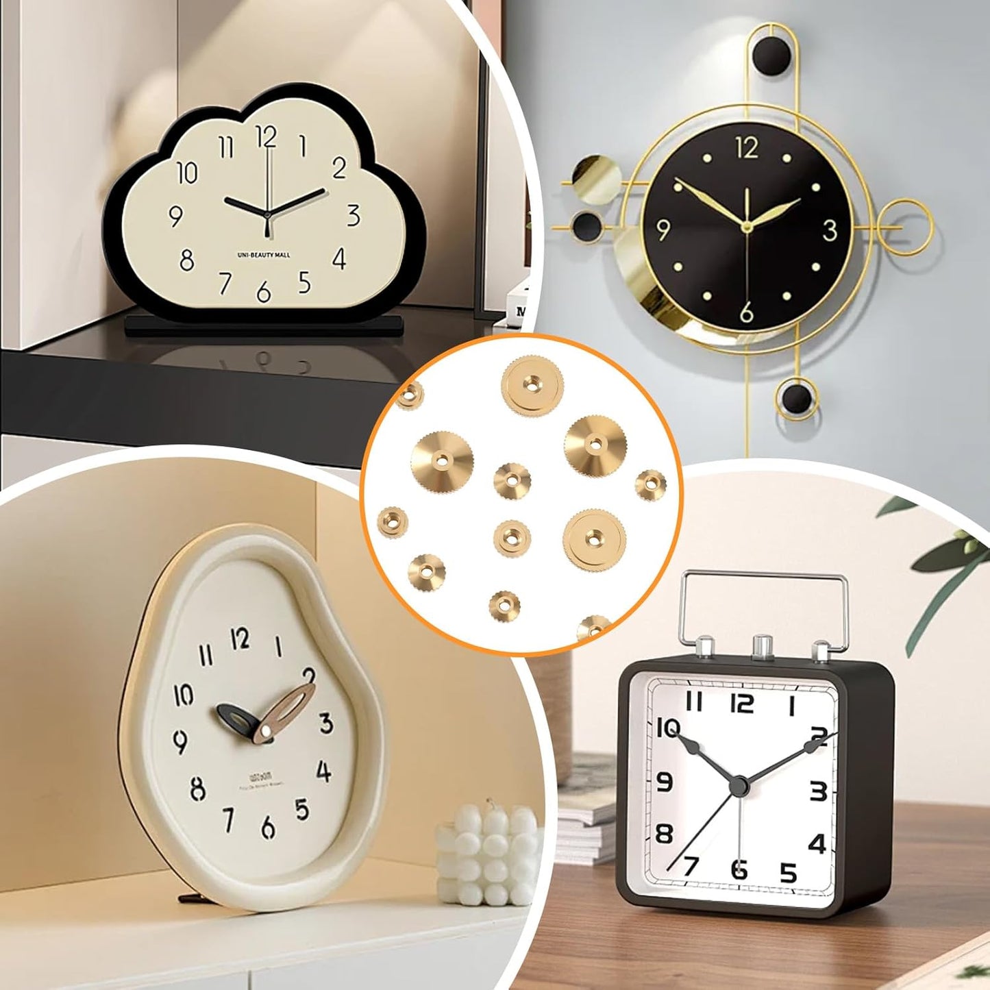 Set 12 tuercas latón para reparar relojes de repisa