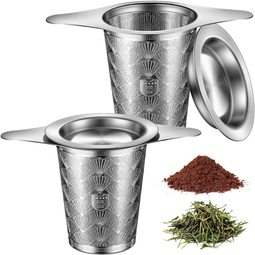 Infusor de té de acero inoxidable 18/8 extra fino con asas dobles