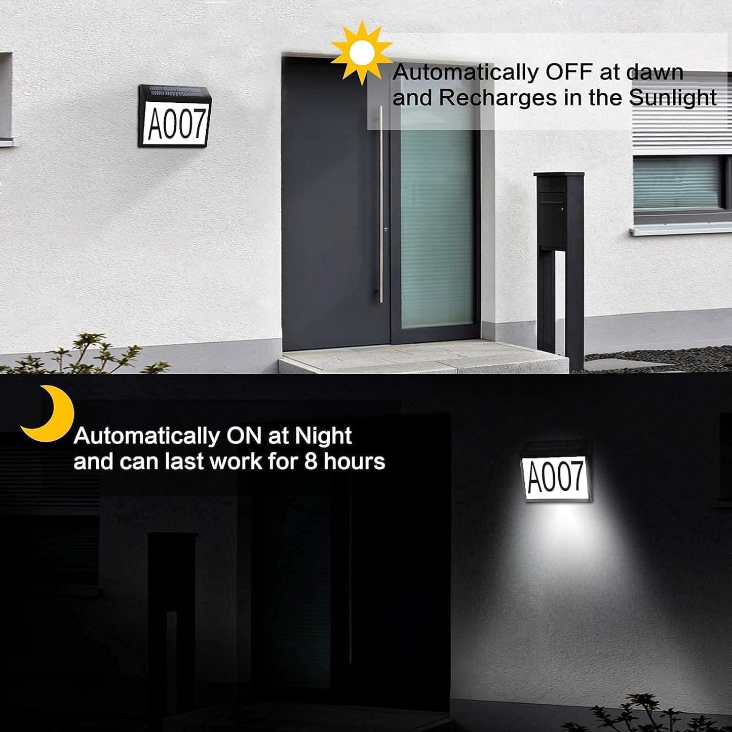 Placa LED direccional impermeable con números personalizados