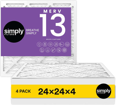 Filtro Aire MERV 13 4 Pzas 24x24x4 para HVAC