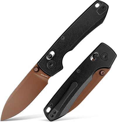 Cuchillo supervivencia hoja cobre 3.18pulg mango titanio negro