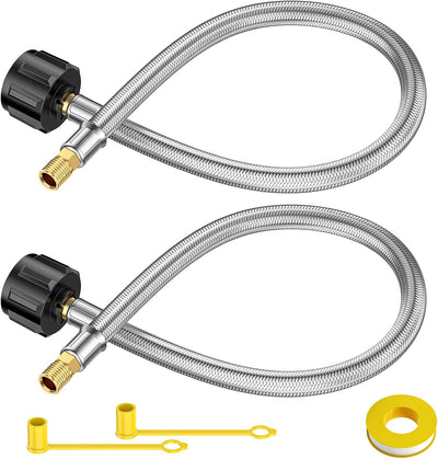 Manguera propano RV 15pulg acero inox conector gas LP