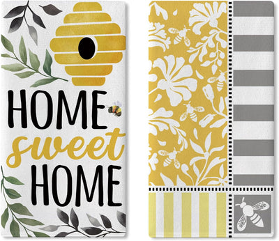 Toalla de cocina de abeja familiar con motivos florales para hornear y decorar