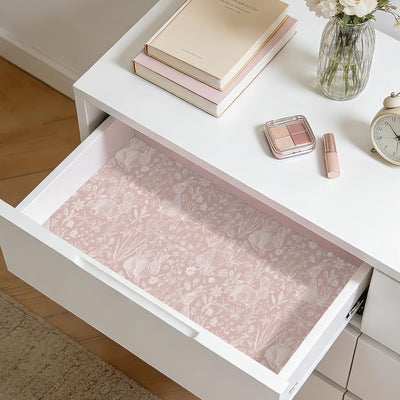 Papel tapiz conejito rosa vintage floral para niños