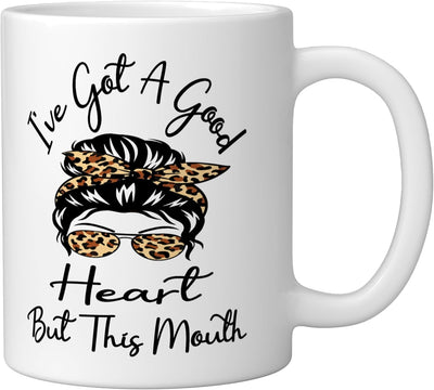 Taza de cerámica para café con mensaje divertido en blanco