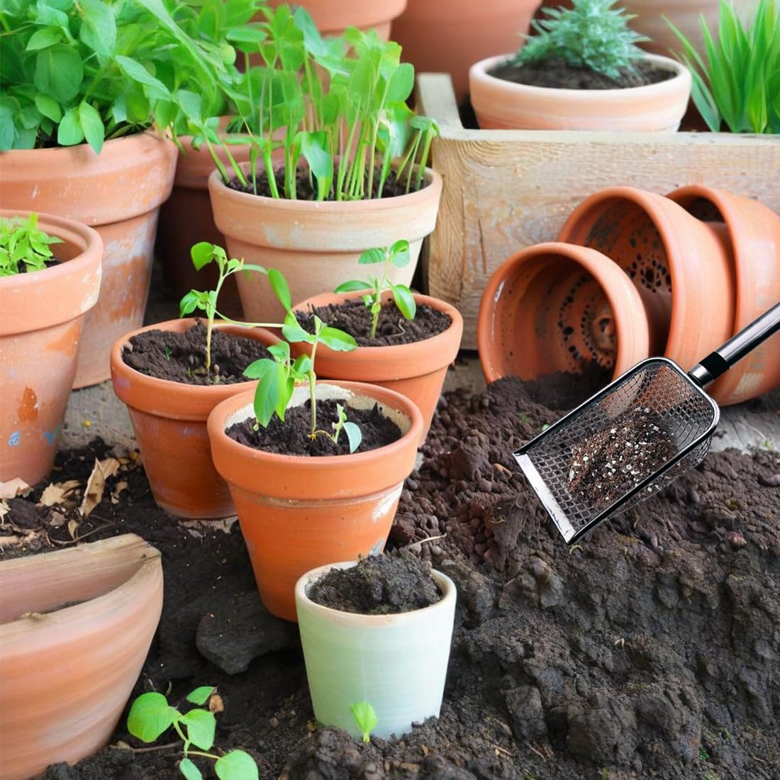 2 Pzas Tamiz Tierra Jardinería Malla 0.15/0.2pulg