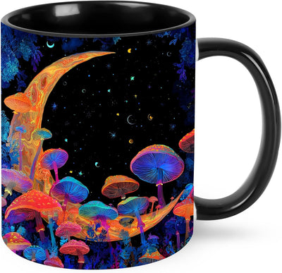 Taza de café con forma de hongos de 11 oz para oficina y hogar