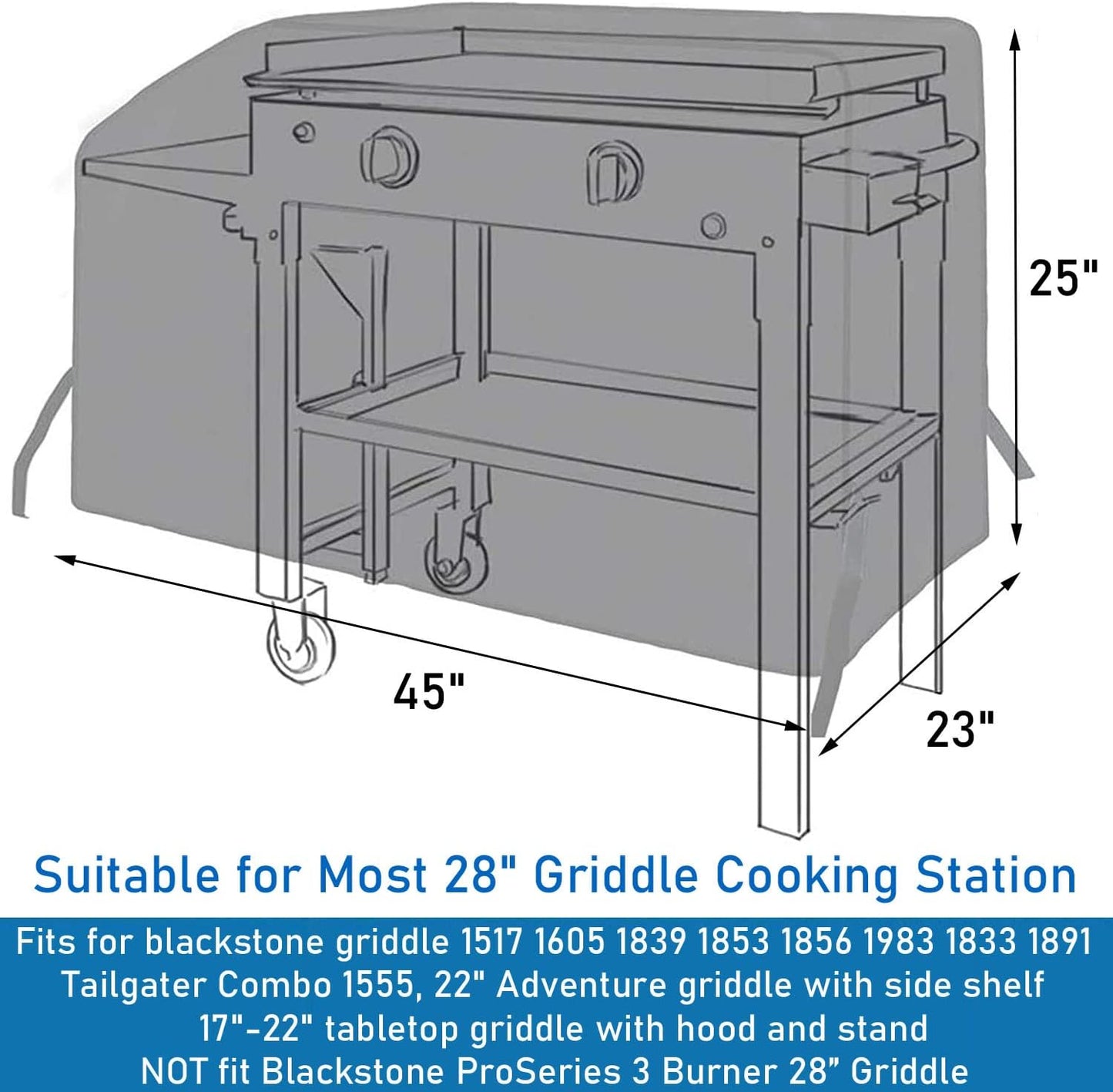 Fundas parrilla Blackstone 28pulg impermeable cocina exterior