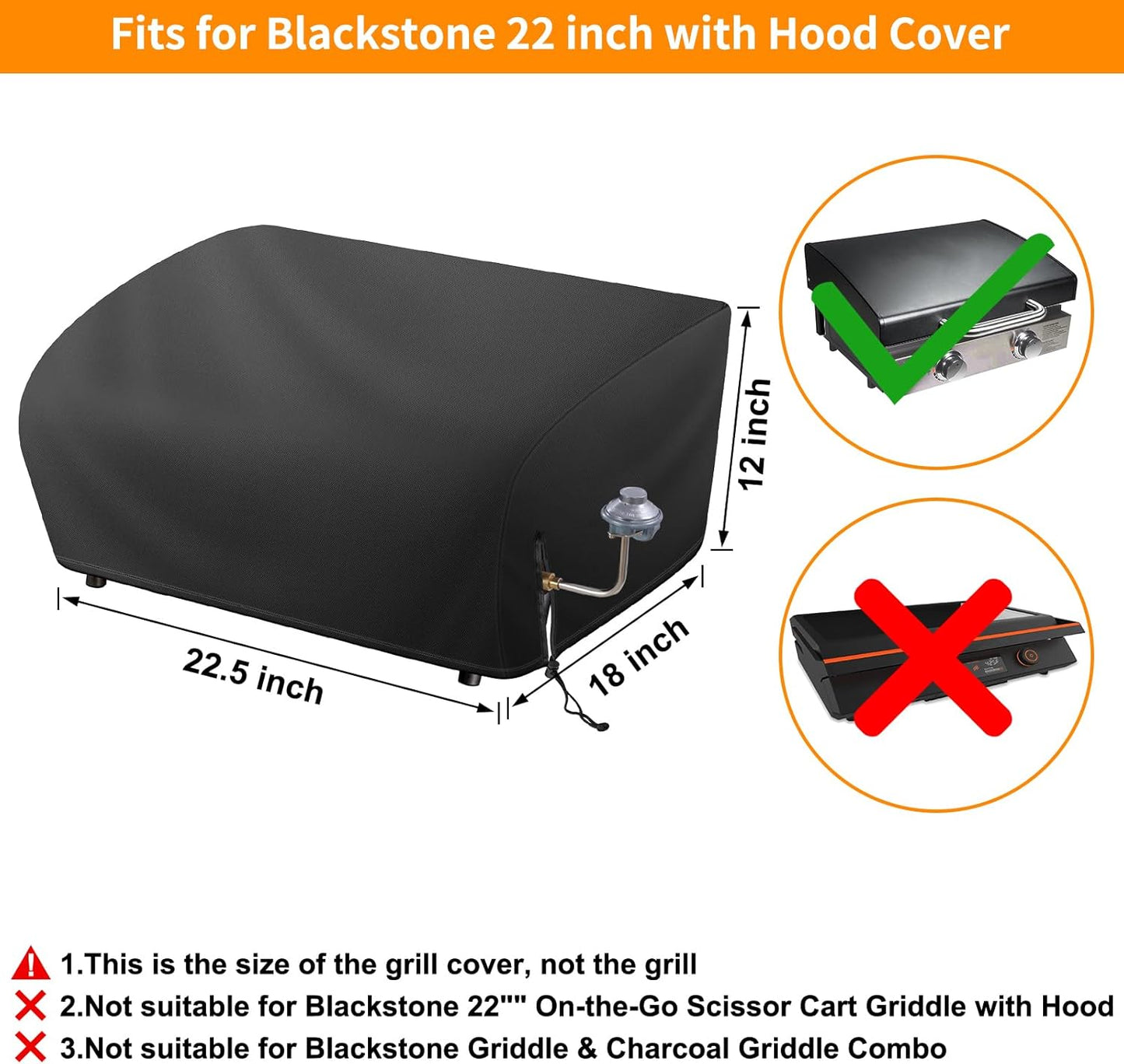 Cubierta plancha Blackstone 22pulg impermeable con cordones