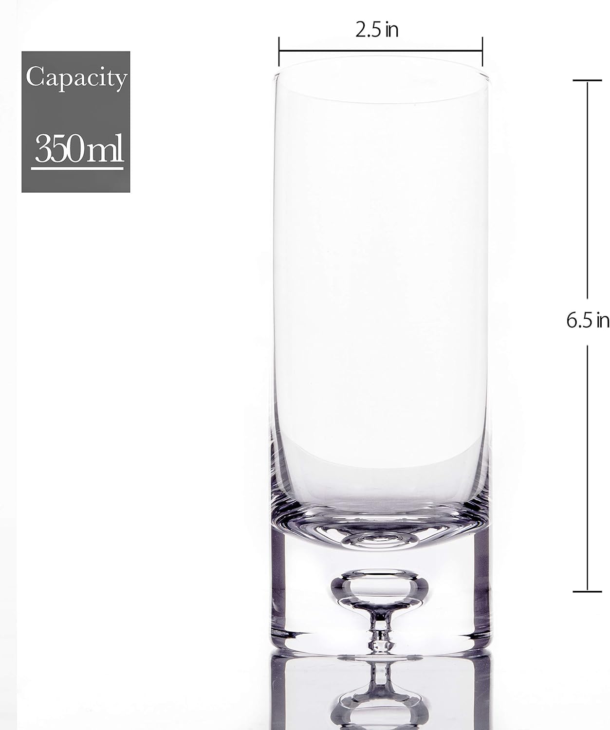Vaso Collins Cristal Base Burbujas Diseño Único Set 2