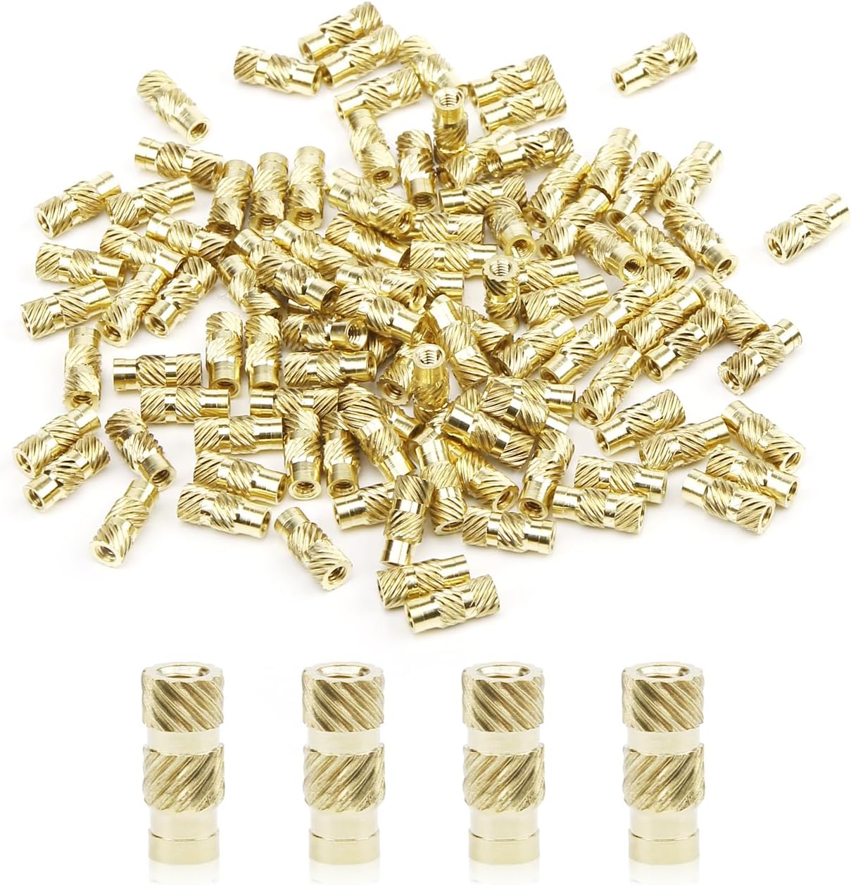 Tuercas moleteadas M1 latón para impresión 3D