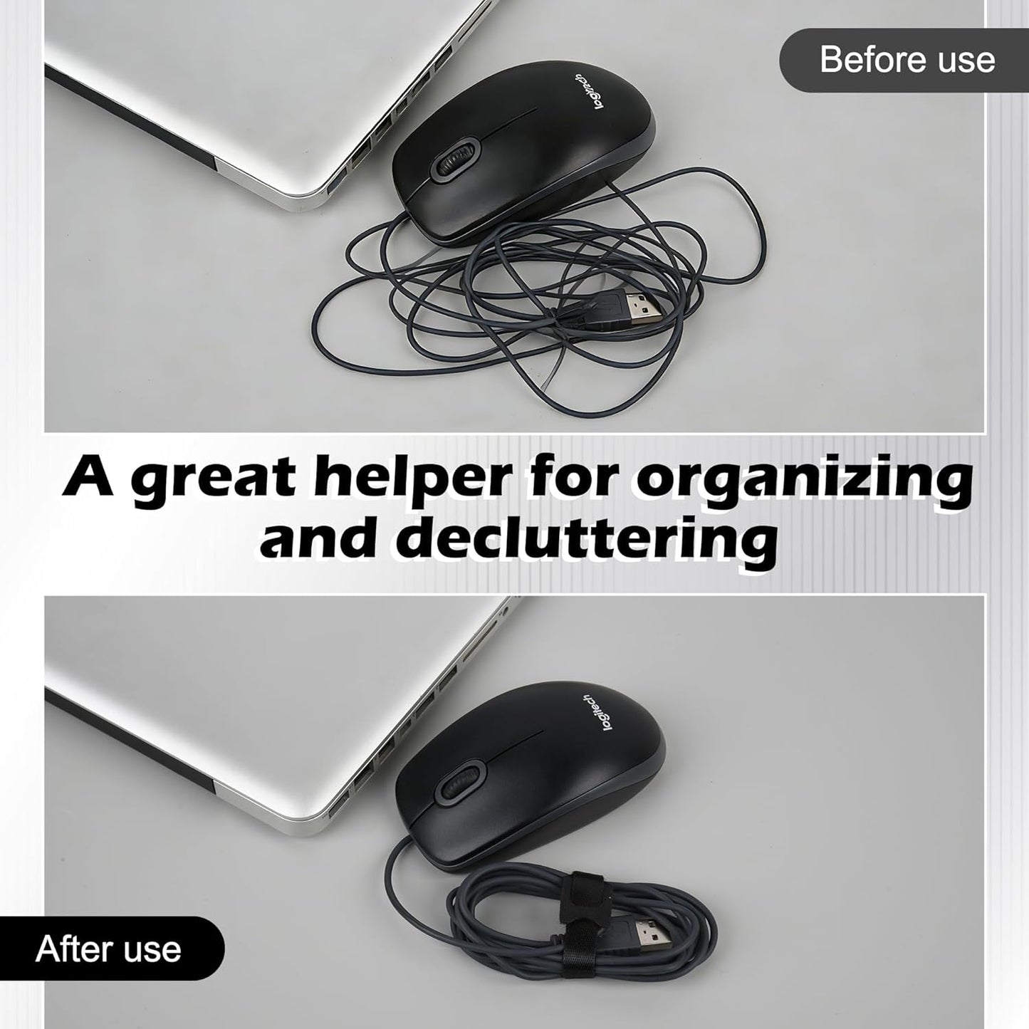 100 Bridas Reutilizables Negro 6pulg Organizador Cables