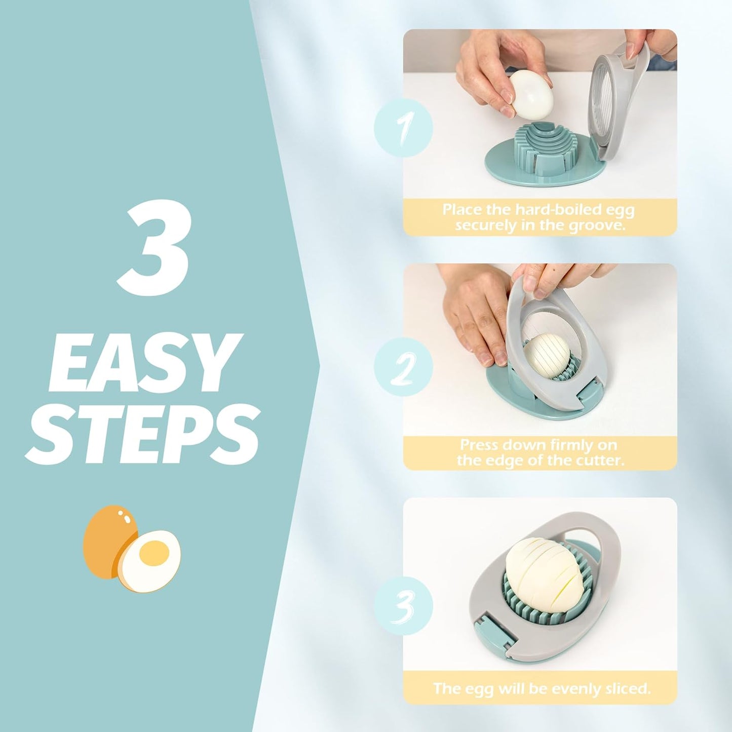 Cortador de huevos BlingKingdom de acero inoxidable para cocina y frutas