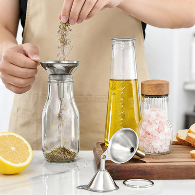 Set 3 embudos acero inox para botellas cocina