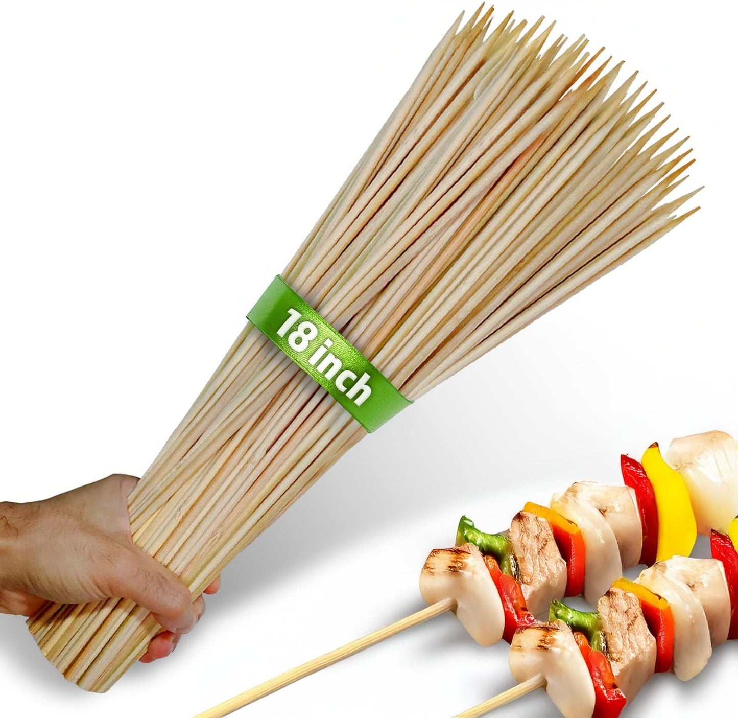 100 Palitos Bambú 18pulg Asar Barbacoa Manualidades