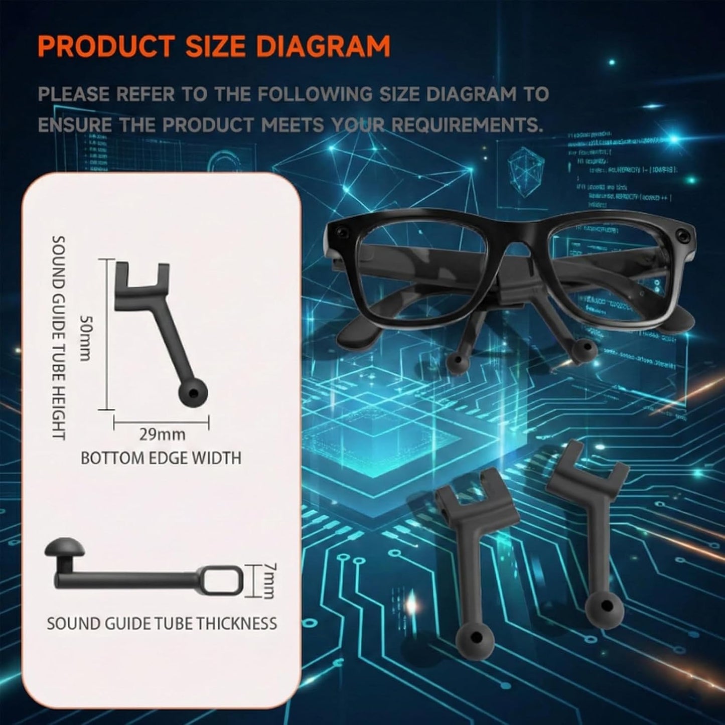 Auricular privado para gafas con tubo silicona antifugas