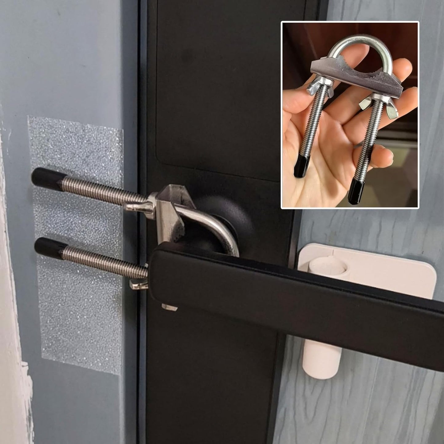 Cerradura seguridad acero inox ajustable puerta viaje