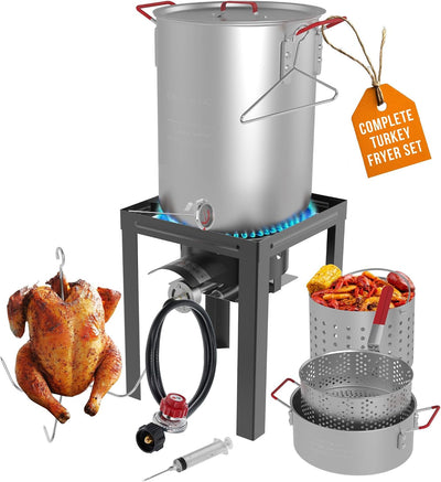Juego freidora 30qt y vaporizador 10qt mariscos