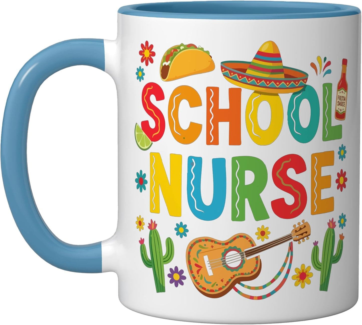 Taza Cerámica Sombrero Taco Cactus Cinco De Mayo