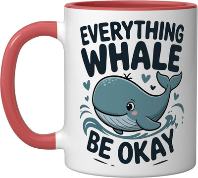 Taza Cerámica Corazones Ballena Todo Bien