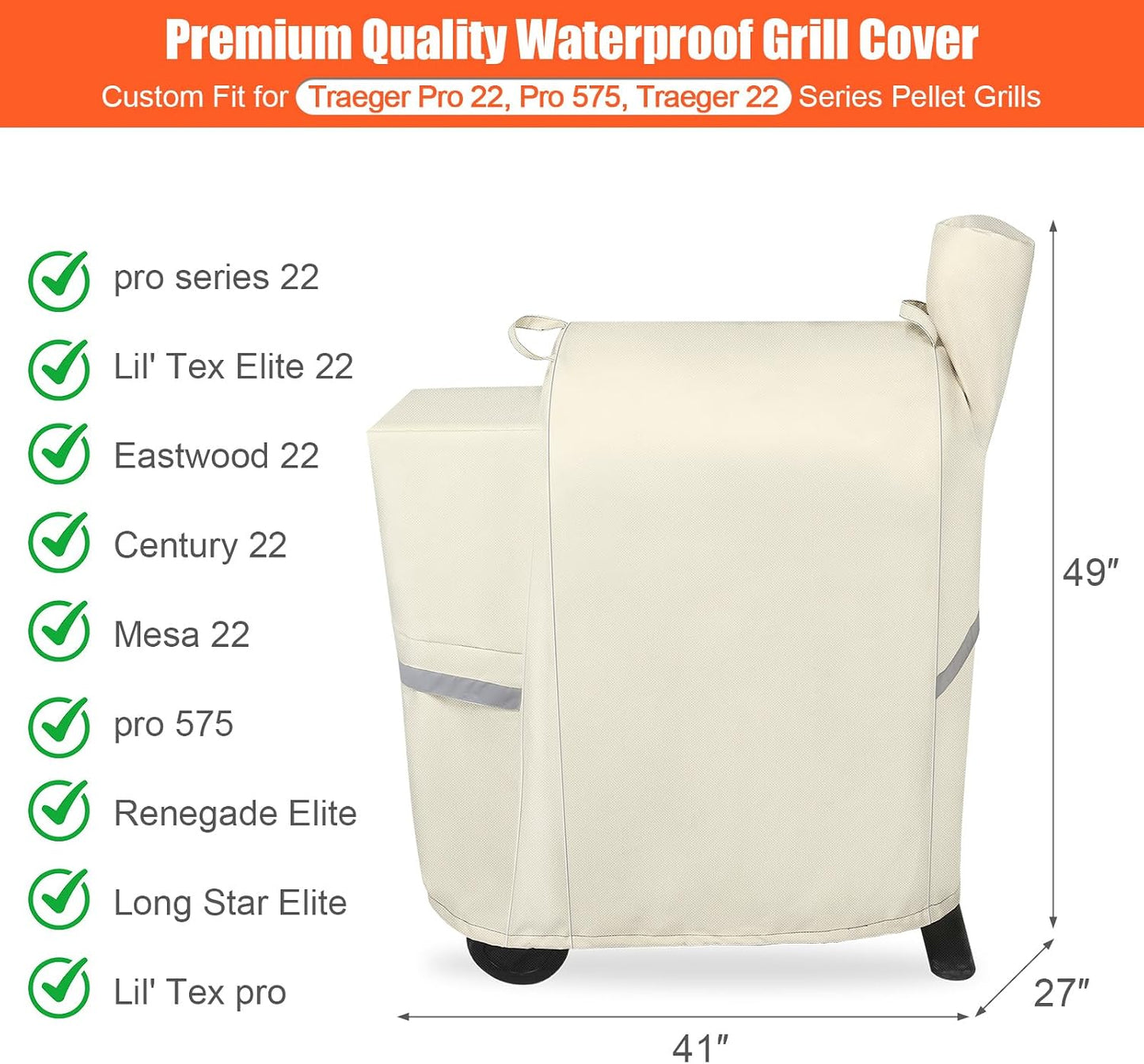 Funda Traeger Pro 22 y 575 Series 600D resistente agua