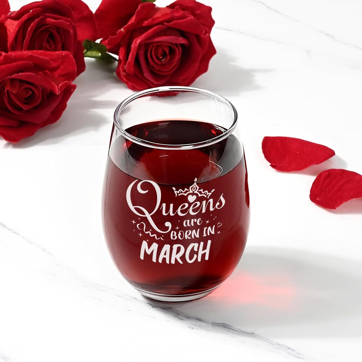 Regalo de cumpleaños para mujer Copa de vino Queens Are Born