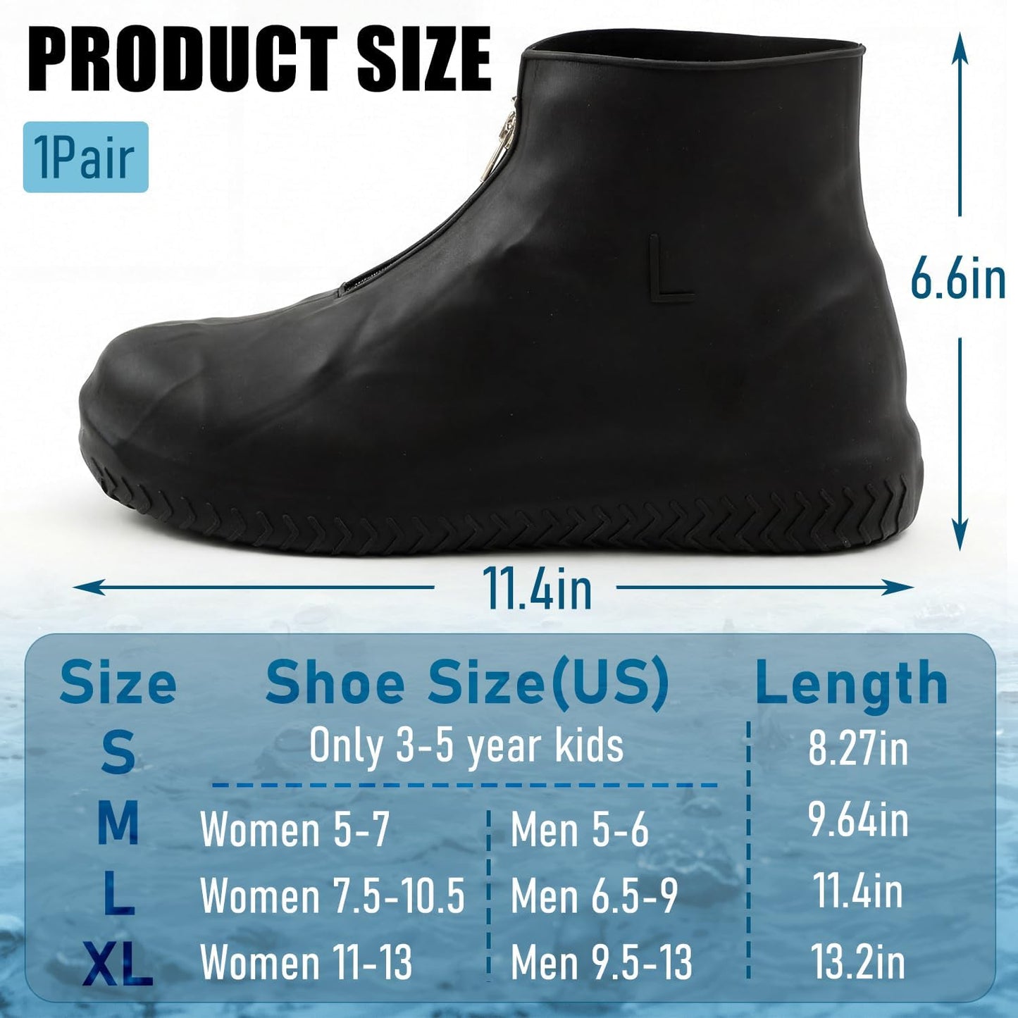 Fundas silicona impermeables para zapatos talla L con cremallera