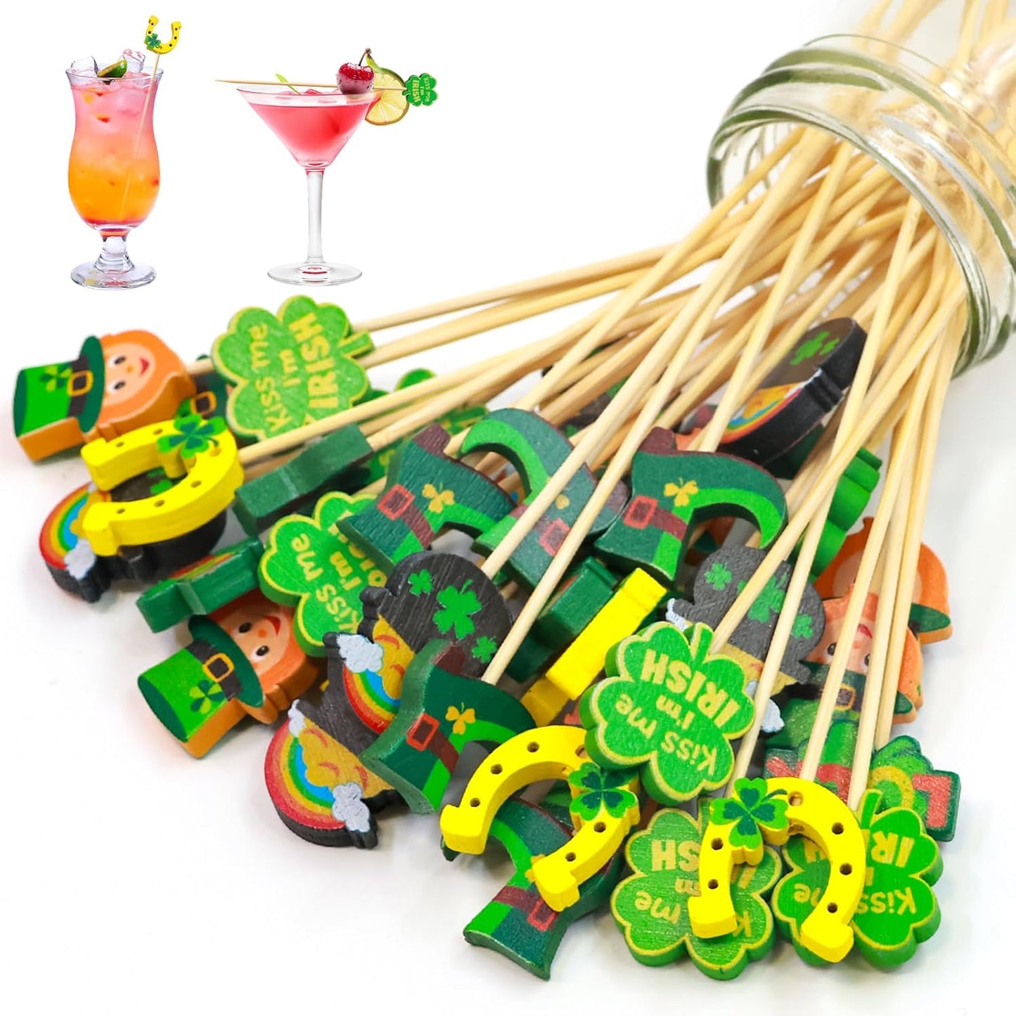 120 Palillos Trébol para San Patricio Decoración Cupcakes