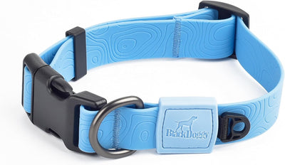 Collar perro impermeable correa PVC textura 3D azul