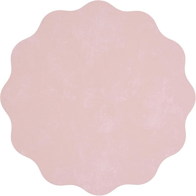 Set 4 Manteles Rosa Piel Sintética Con Flores Lavables