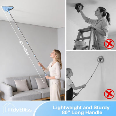 Trapeador pared techo 80pulg cabezal plegable 4 felpilla