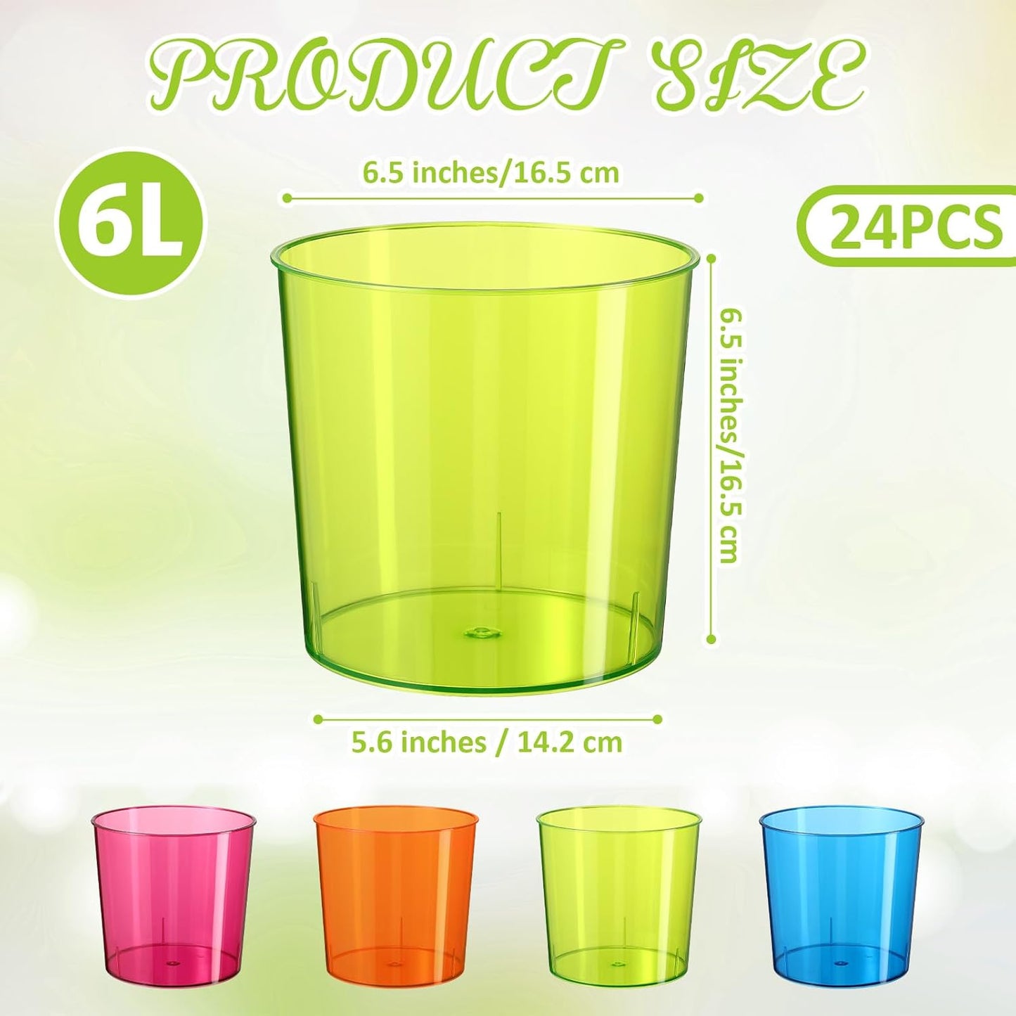 Cubos hielo plástico transparente 6L para vino y fiestas
