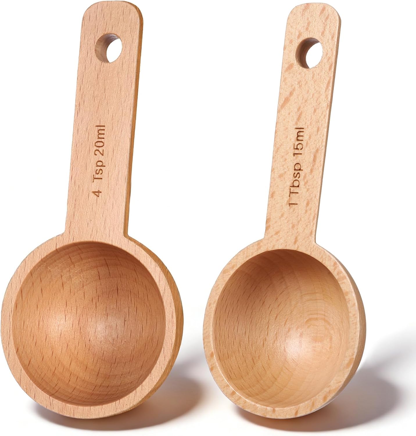 Cucharas de madera medidoras de café 0.5-0.7 fl oz para hogar y cocina