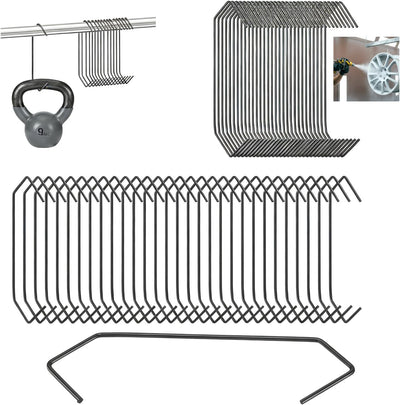 50 Pzas Gancho V Acero Inox para Pintura 9lb Negro