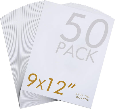 50 Tableros Sin Ácidos 9x12 Blanos 4 Capas para Fotos