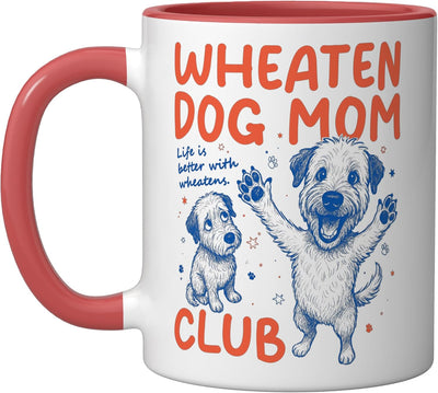 Taza Cerámica Día de la Madre Perro Wheaten Terrier Rojo/Blanco