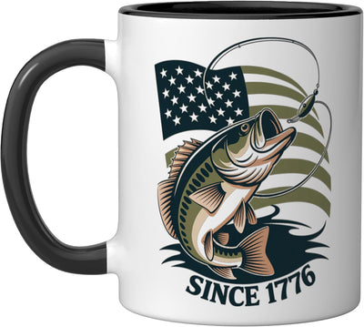 Taza Cerámica Bandera Americana Negro Blanco