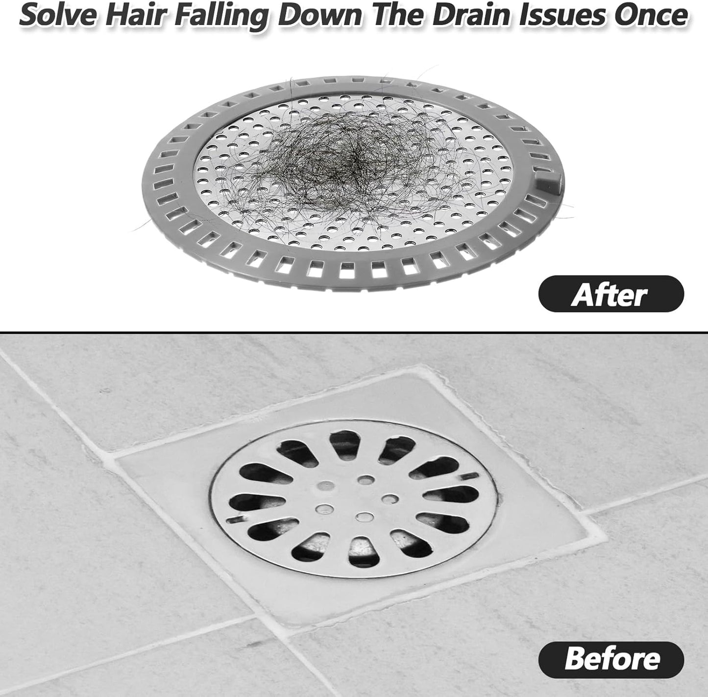 Colador pelo acero inox desagüe ducha borde silicona 5pulg