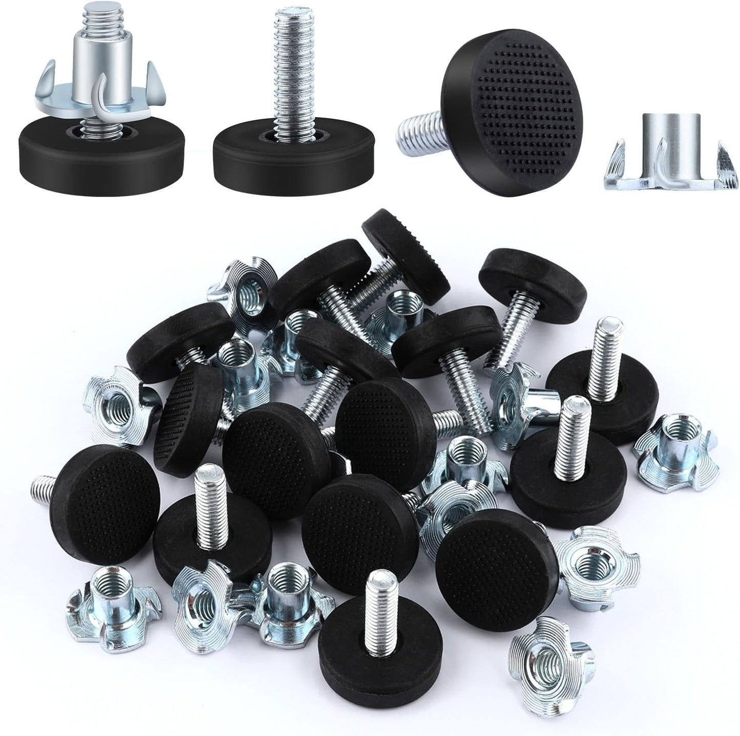 24 Niveladores Muebles Patas Ajustables Antiderrap M6
