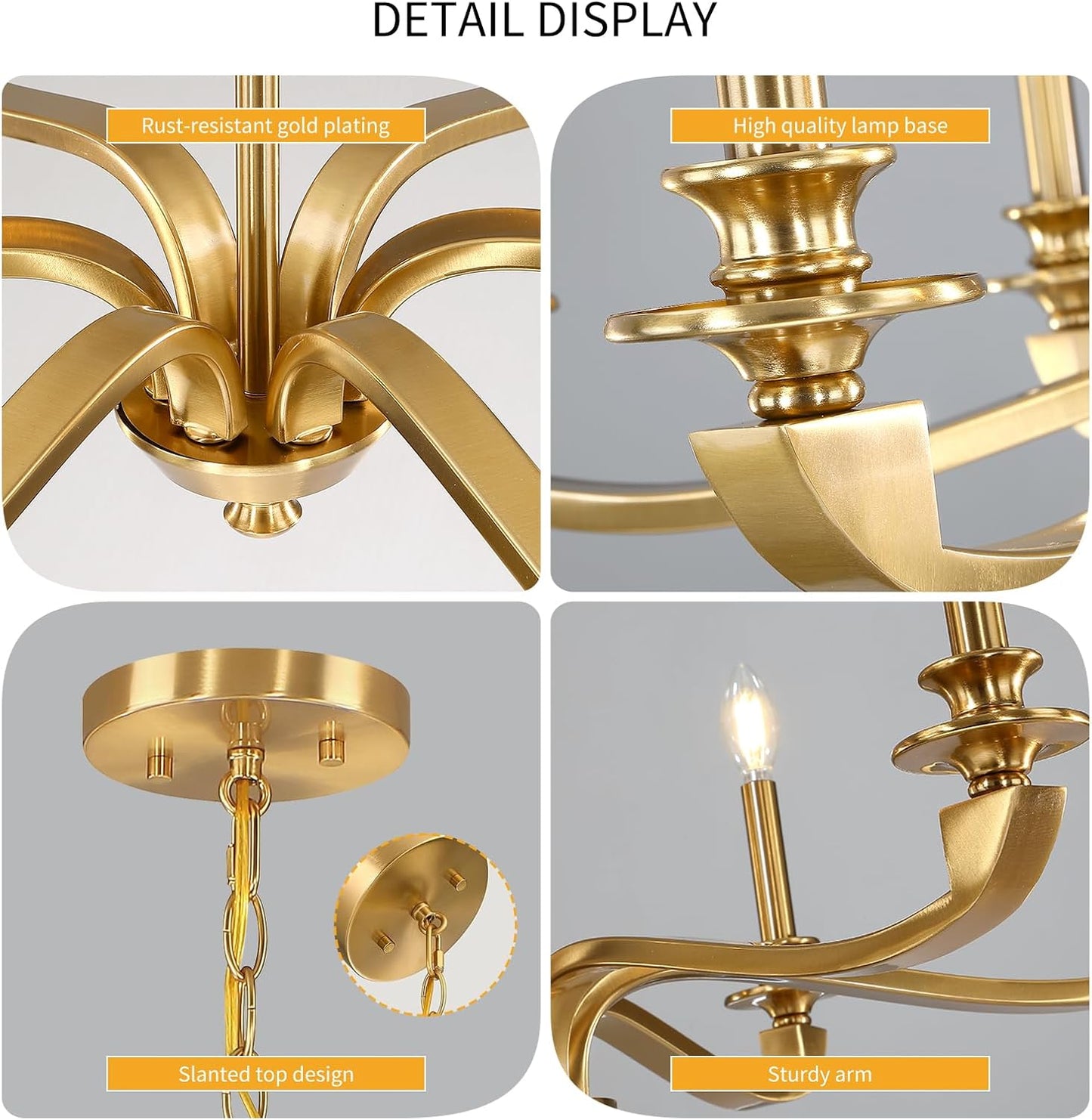 Candelabros dorados vintage 31.5pulg para comedor y sala